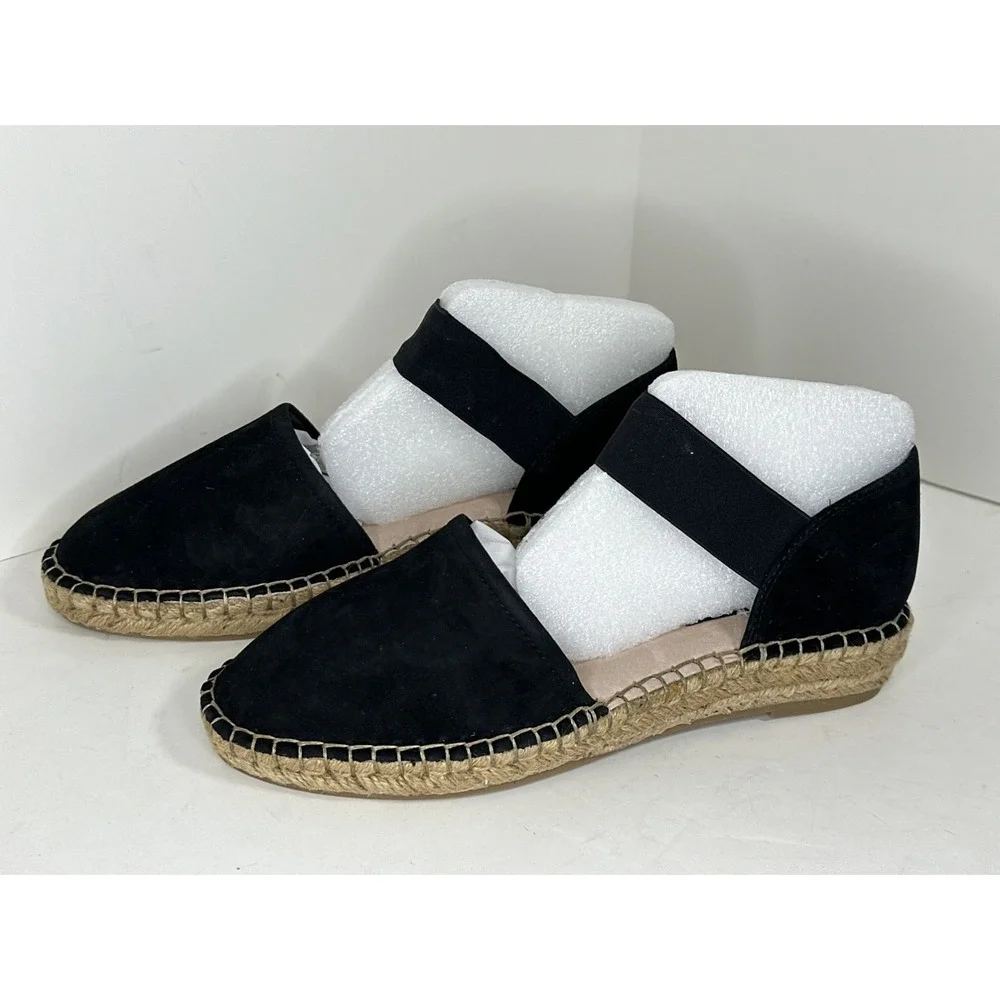 Steven by Steve Madden Women's Black Suede Casandra‎ Espadrille Flats Size 8